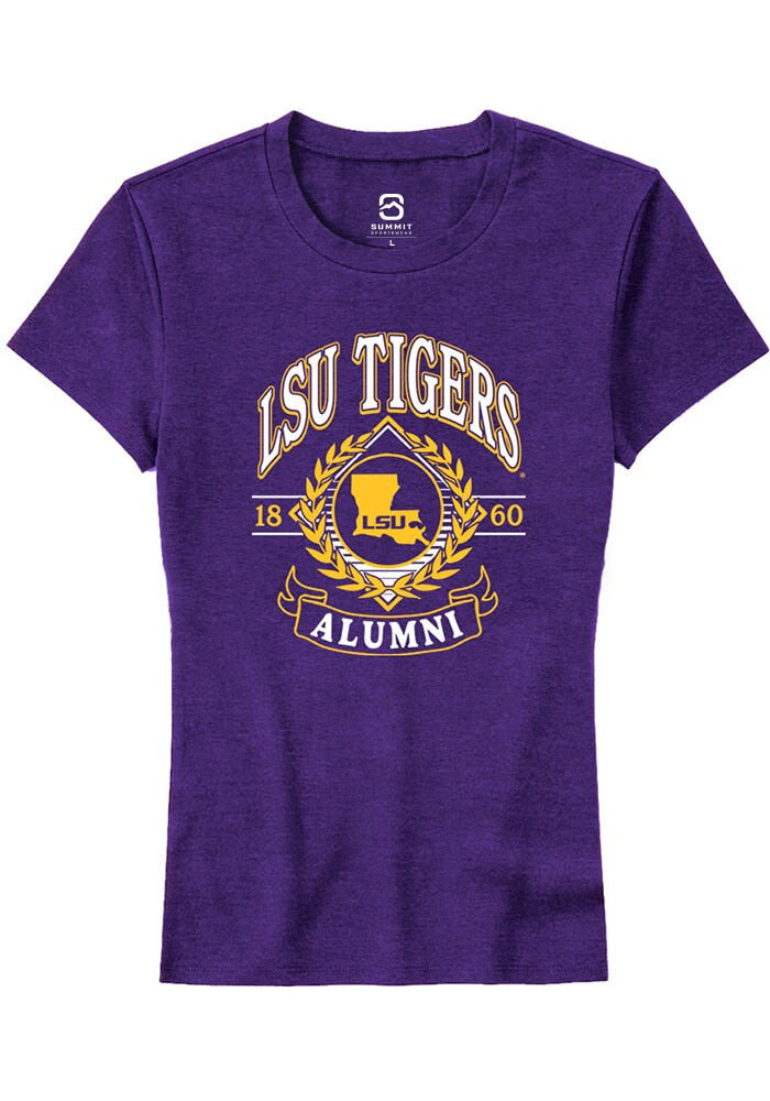 LSU Tigers Womens Purple Alumni Wreath Short Sleeve T-Shirt