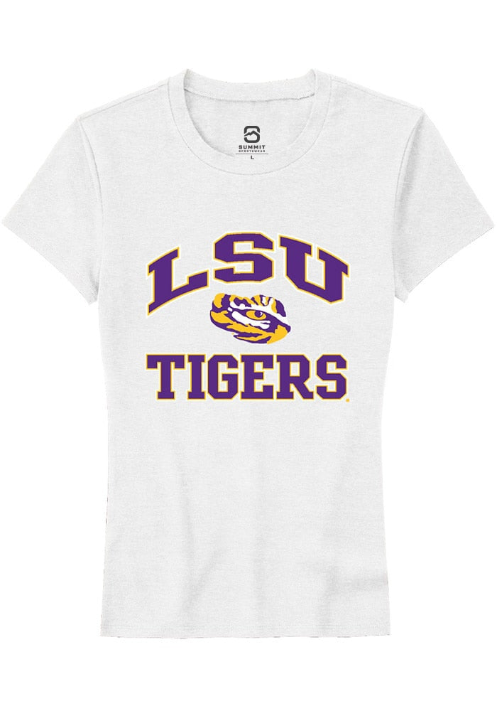 LSU Tigers Womens White No 1 Neutral Short Sleeve T-Shirt