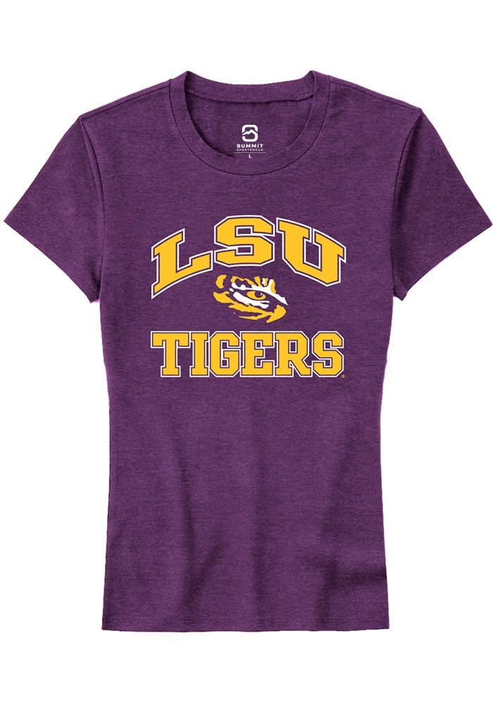LSU Tigers Womens Purple No 1 Primary Short Sleeve T-Shirt