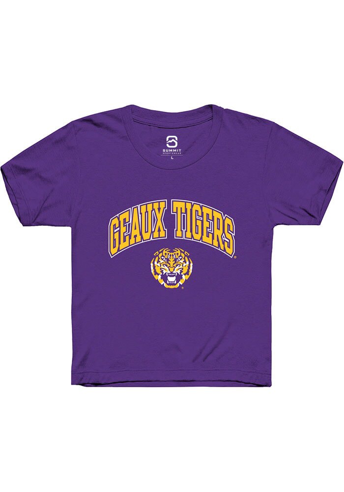 LSU Tigers Youth Purple Arch Logo Short Sleeve T-Shirt