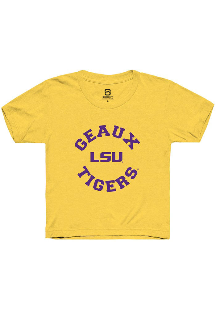 LSU Tigers Youth Yellow Circle Short Sleeve T-Shirt