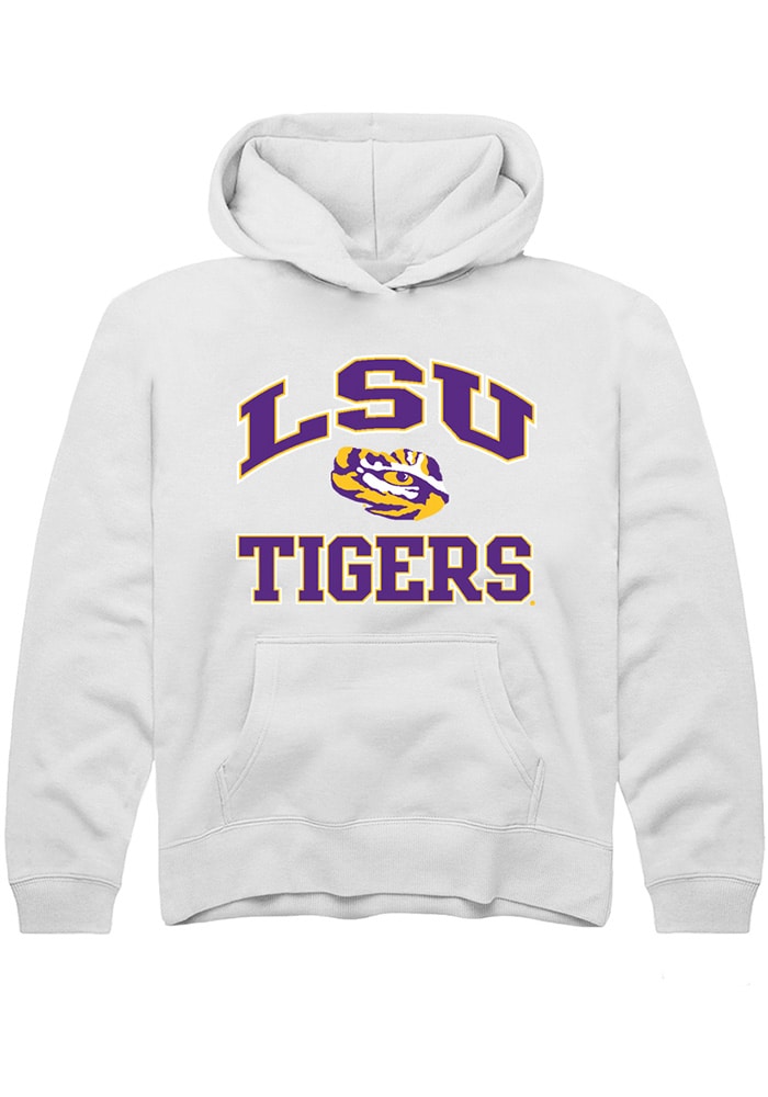LSU Tigers Youth White No 1 Neutral Long Sleeve Hoodie