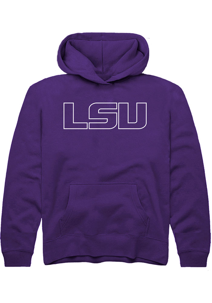 LSU Tigers Youth Purple Primary Logo Long Sleeve Hoodie