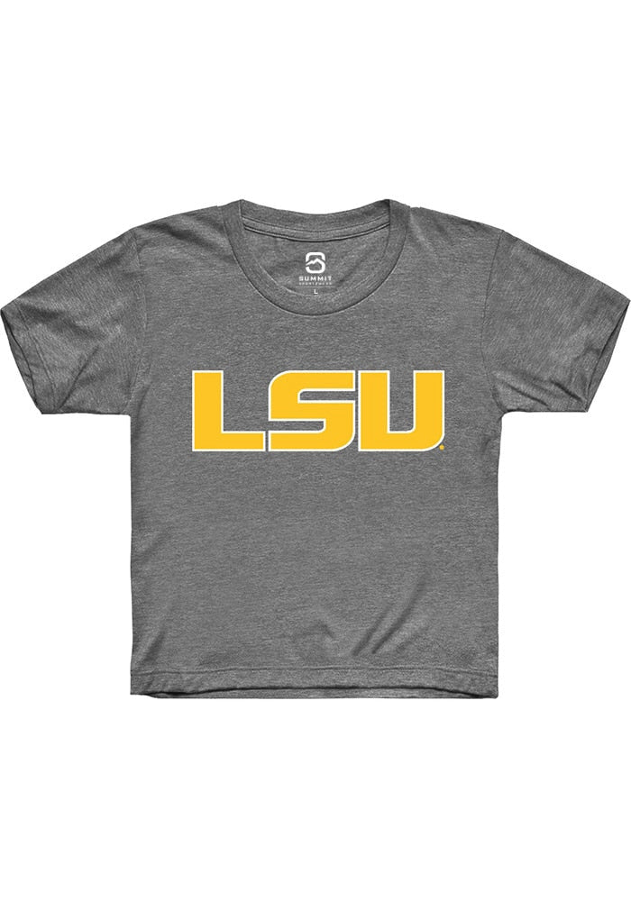 LSU Tigers Youth Grey Primary Logo Short Sleeve T-Shirt