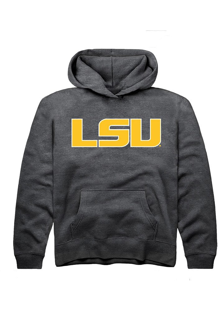 LSU Tigers Youth Grey Primary Logo Long Sleeve Hoodie