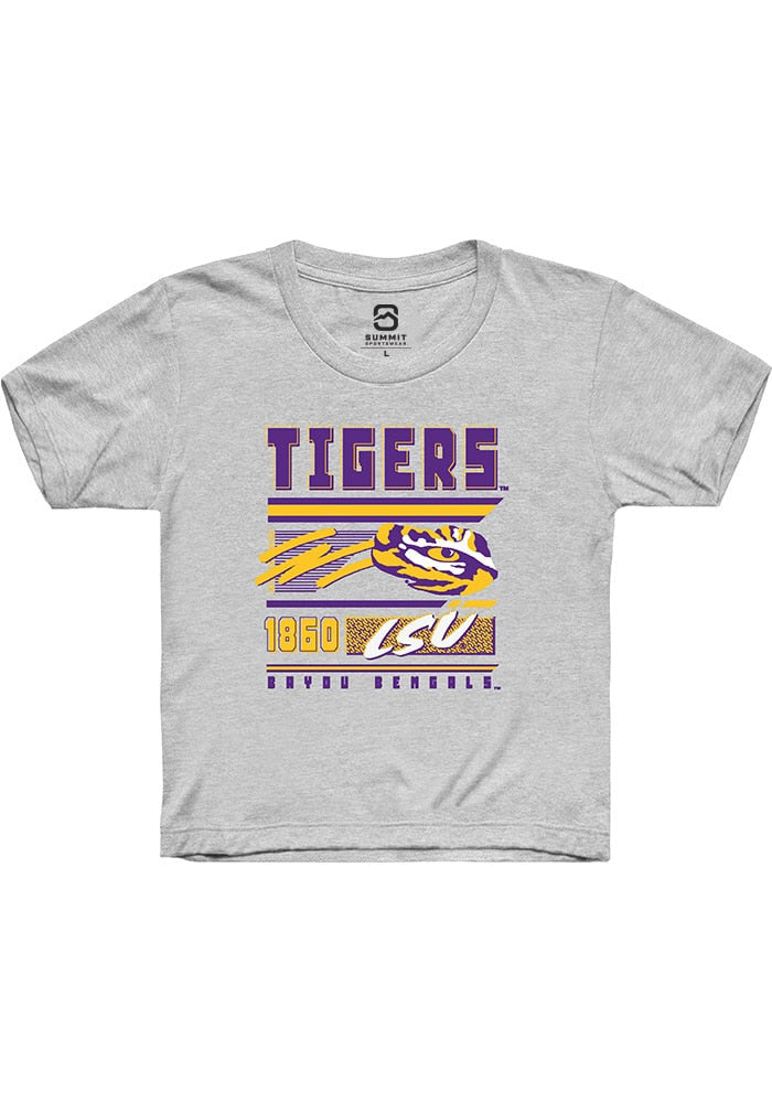 LSU Tigers Youth Ash Retro Short Sleeve T-Shirt