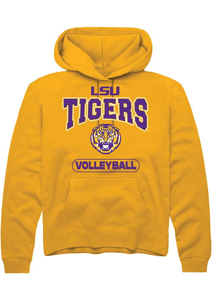 LSU Tigers Mens Gold Volleyball Long Sleeve Hoodie