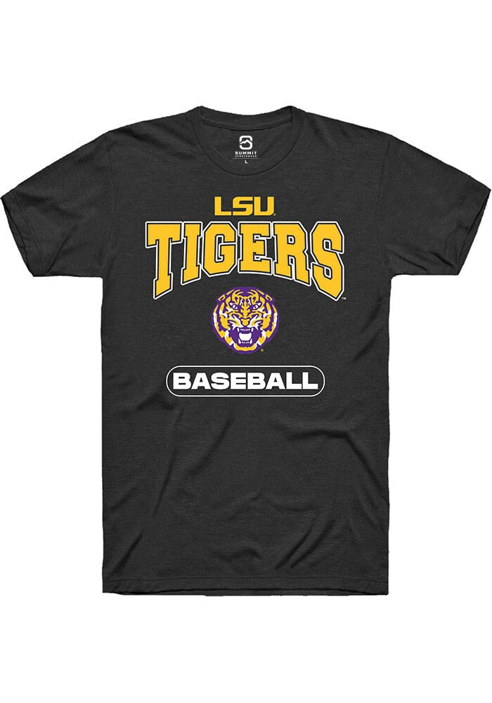 LSU Tigers Black Baseball Short Sleeve T-Shirt