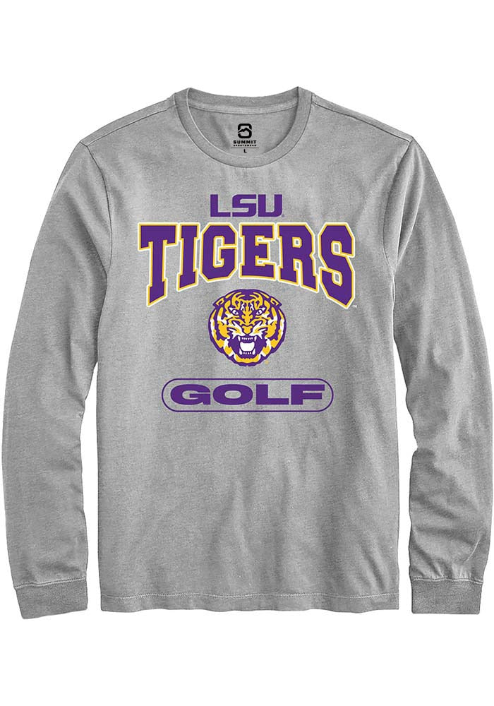 LSU Tigers Grey Golf Long Sleeve T-Shirt