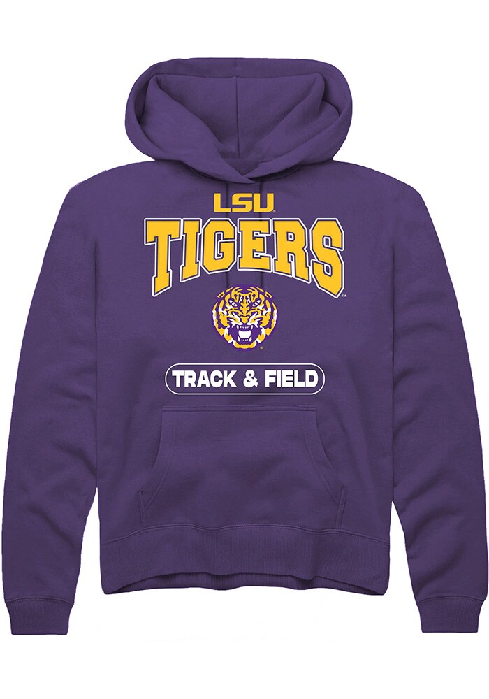 LSU Tigers Mens Purple Track & Field Long Sleeve Hoodie