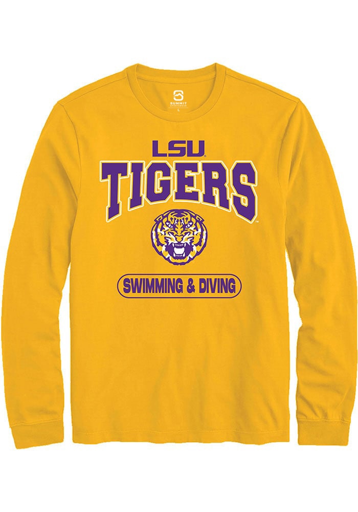 LSU Tigers Gold Swimming & Diving Long Sleeve T-Shirt