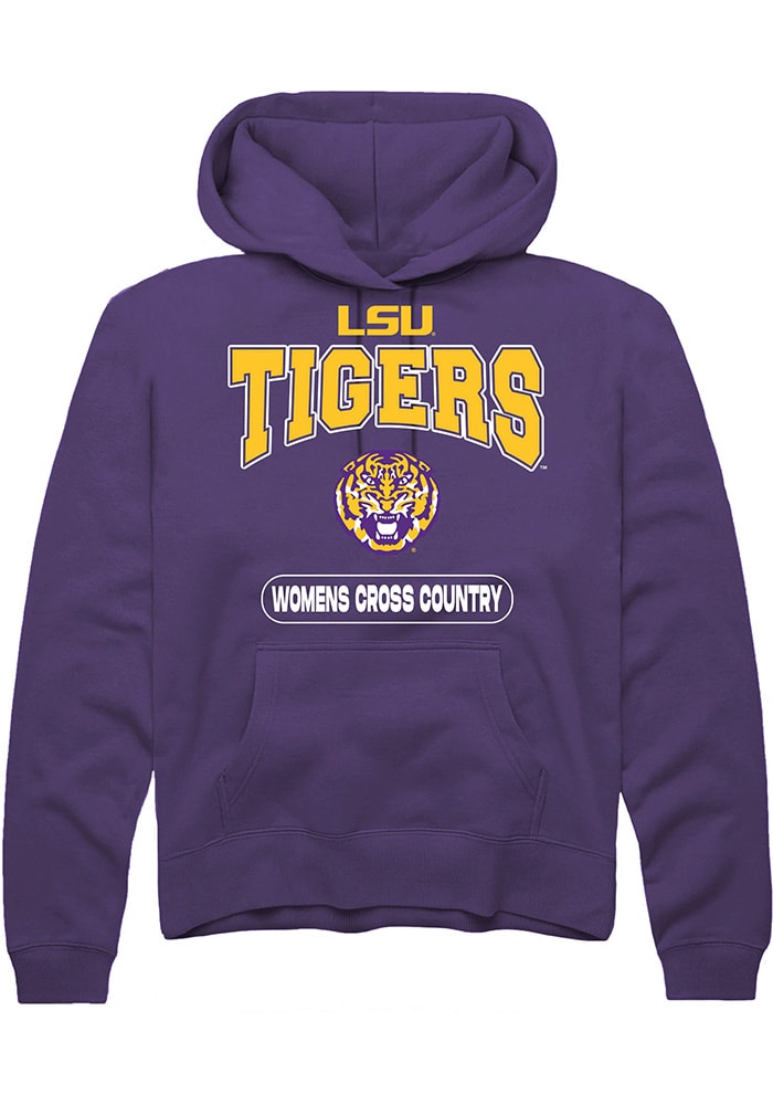 LSU Tigers Mens Purple Womens Cross Country Long Sleeve Hoodie