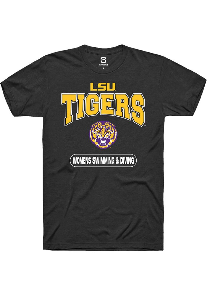 LSU Tigers Black Womens Swimming & Diving Short Sleeve T-Shirt