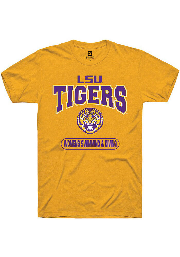 LSU Tigers Gold Womens Swimming & Diving Short Sleeve T-Shirt