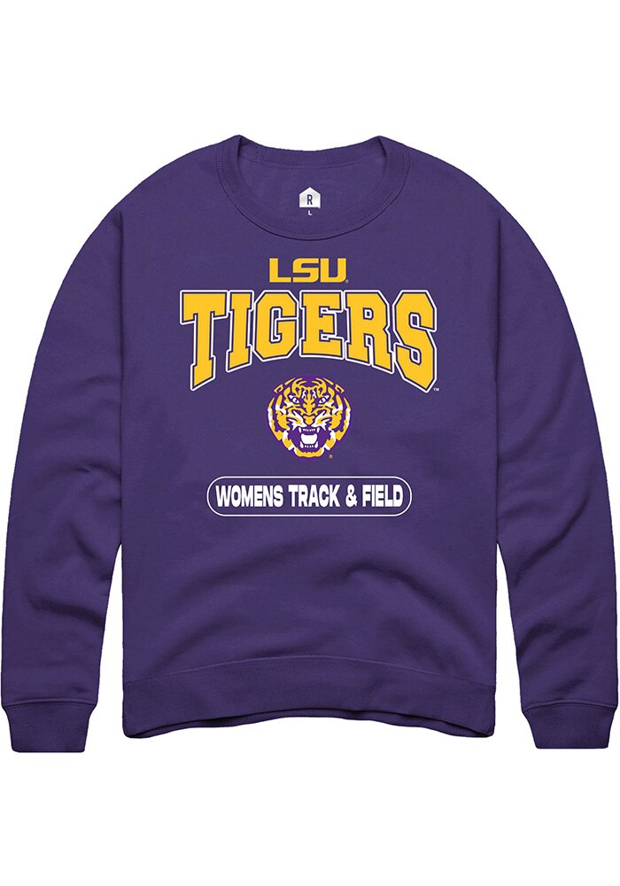 LSU Tigers Mens Purple Womens Track & Field Long Sleeve Crew Sweatshirt
