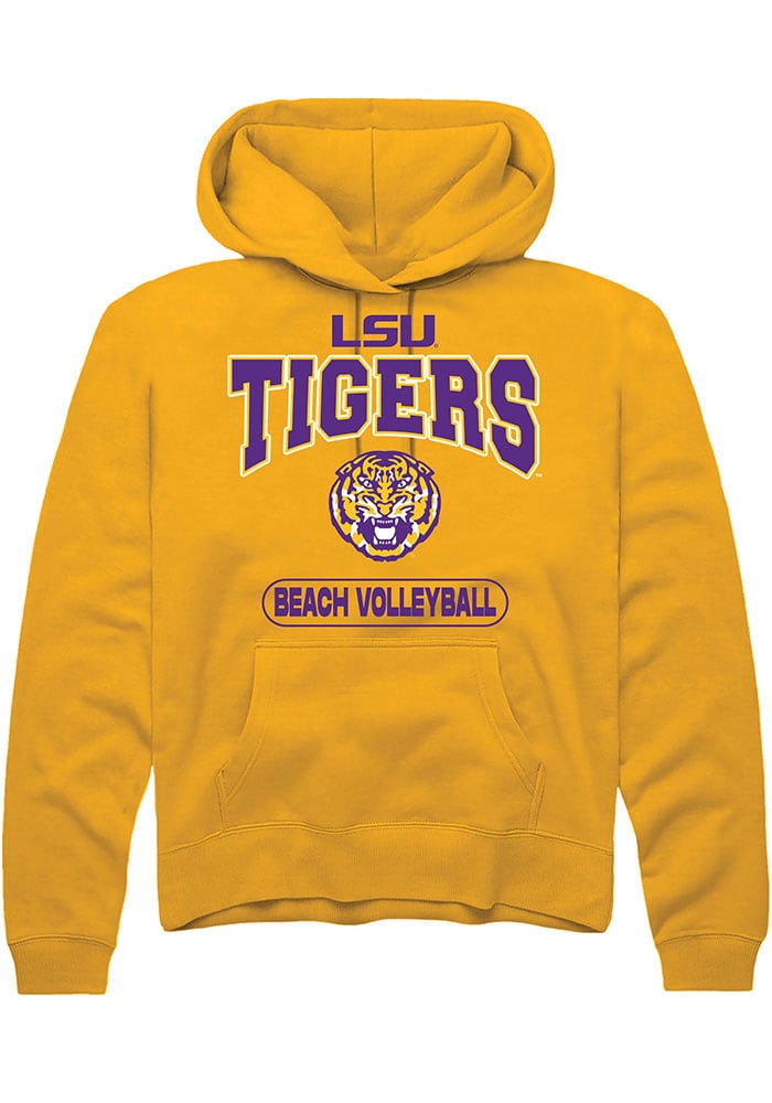 LSU Tigers Mens Gold Beach Volleyball Long Sleeve Hoodie