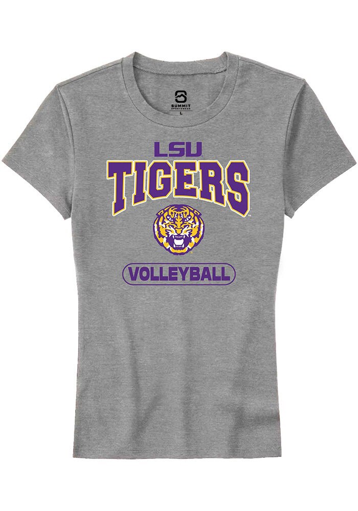 LSU Tigers Womens Grey Volleyball Short Sleeve T-Shirt