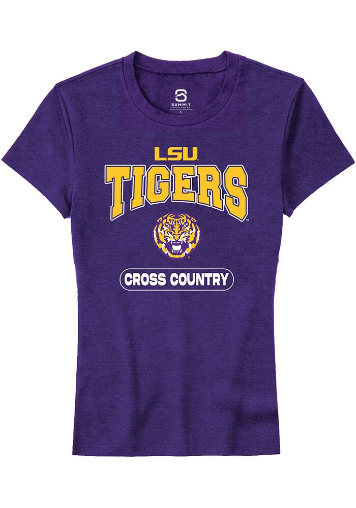LSU Tigers Womens Purple Cross Country Short Sleeve T-Shirt