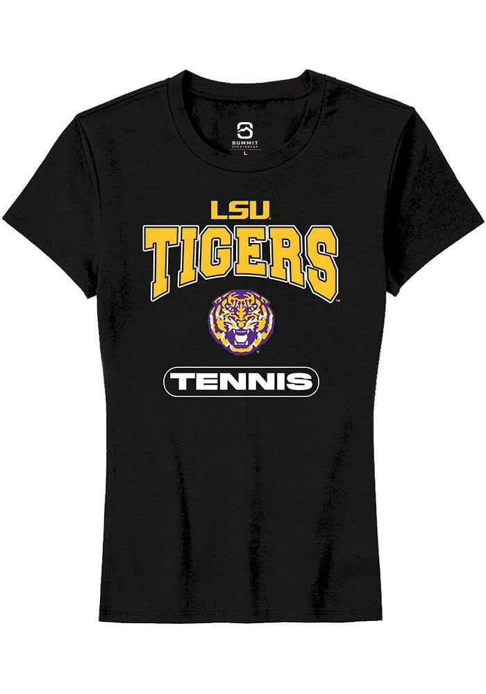 LSU Tigers Womens Black Tennis Short Sleeve T-Shirt