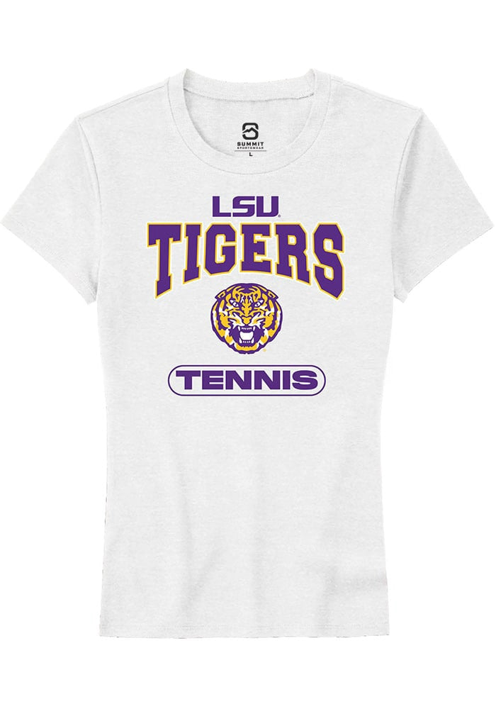 LSU Tigers Womens White Tennis Short Sleeve T-Shirt