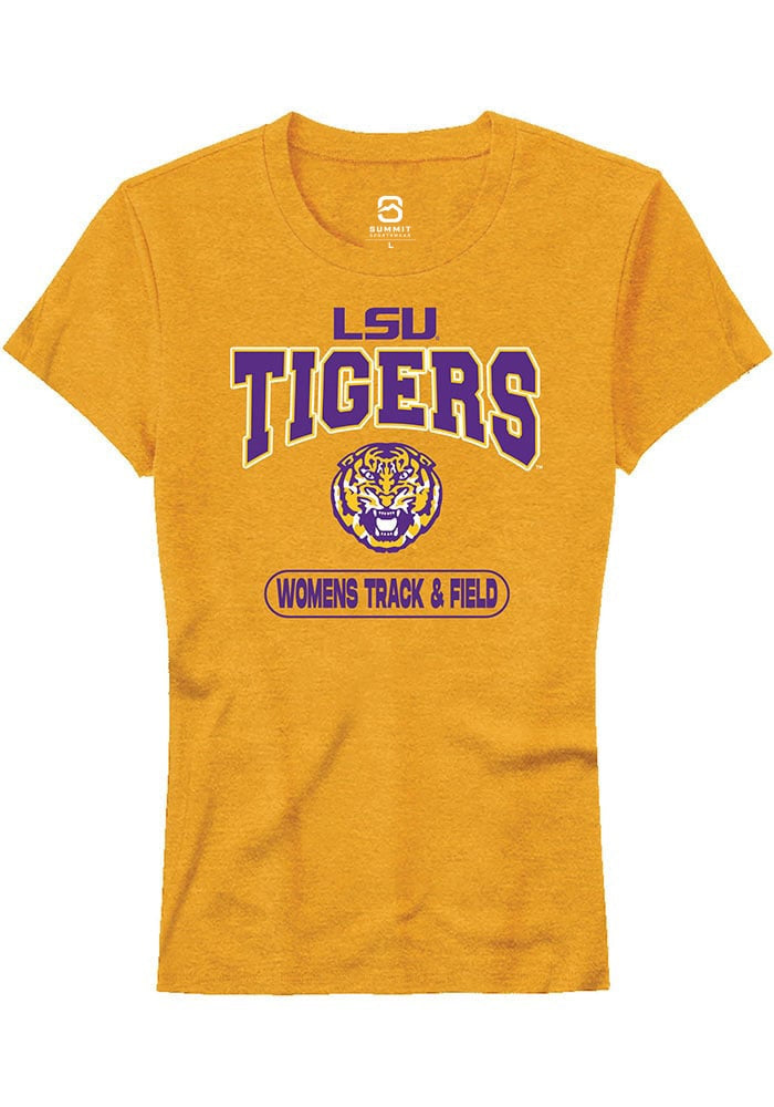 LSU Tigers Womens Gold Womens Track & Field Short Sleeve T-Shirt