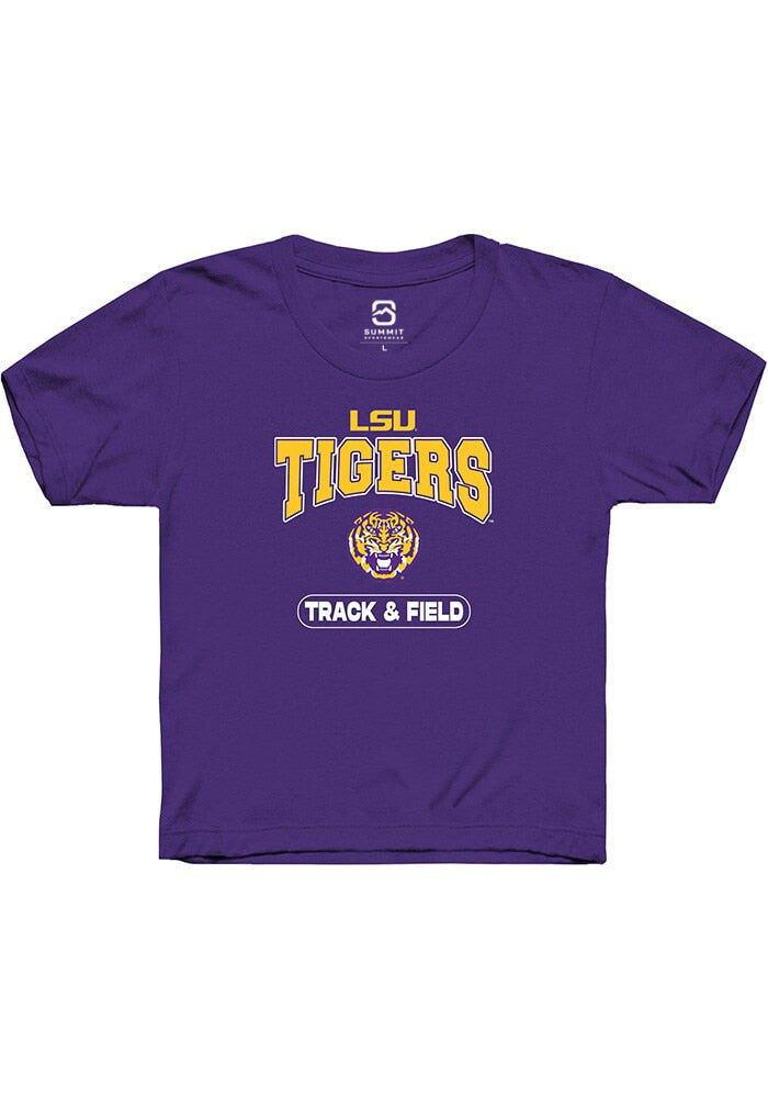 LSU Tigers Youth Purple Track & Field Short Sleeve T-Shirt