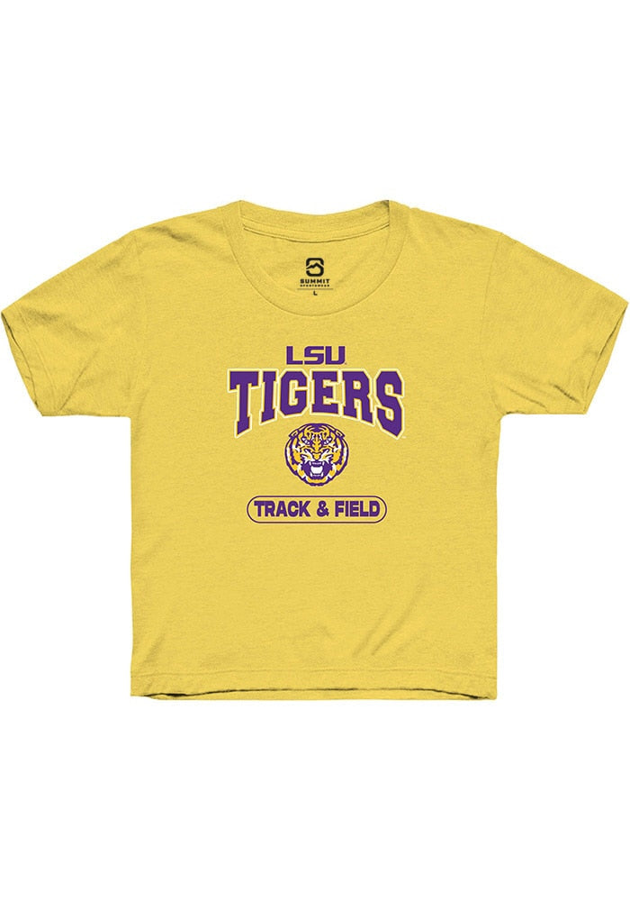 LSU Tigers Youth Yellow Track & Field Short Sleeve T-Shirt