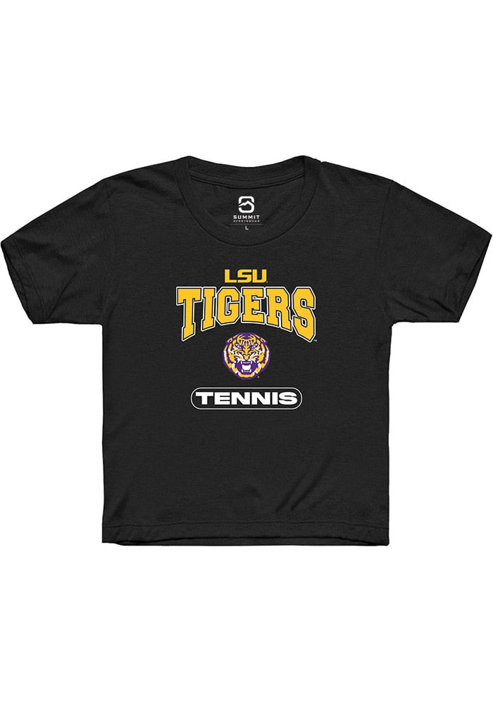 LSU Tigers Youth Black Tennis Short Sleeve T-Shirt