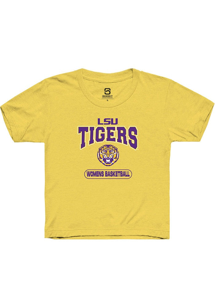 LSU Tigers Youth Yellow Womens Basketball Short Sleeve T-Shirt