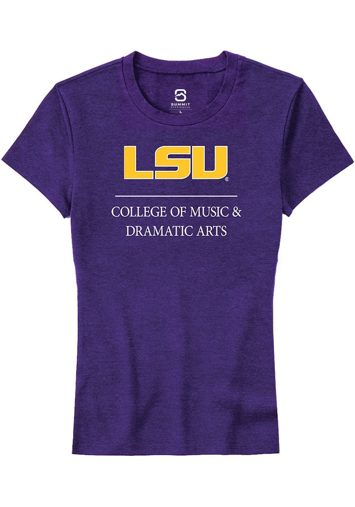 LSU Tigers Womens Purple College of Music & Dramatic Arts Short Sleeve T-Shirt
