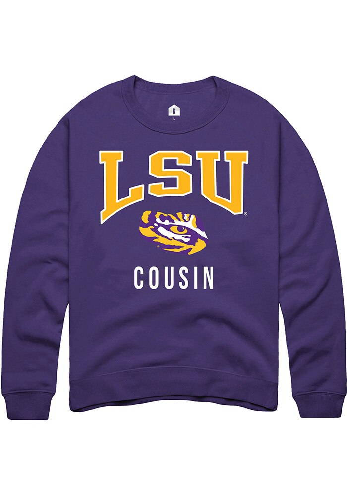 LSU Tigers Mens Purple Cousin Long Sleeve Crew Sweatshirt