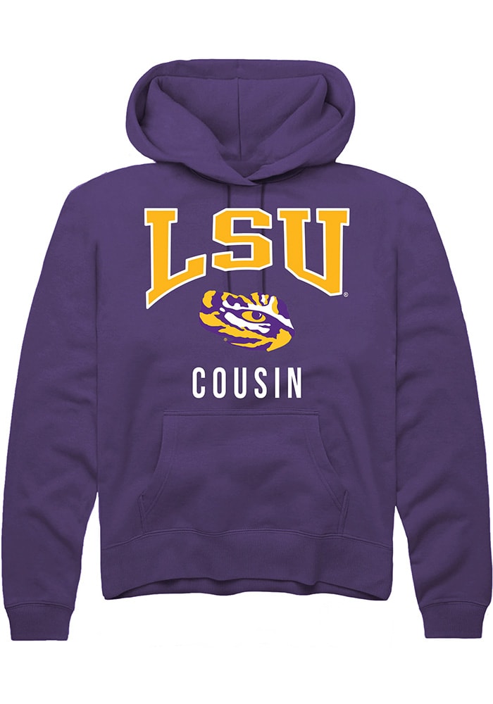 LSU Tigers Mens Purple Cousin Long Sleeve Hoodie