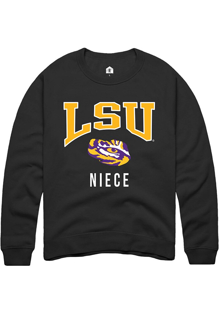 LSU Tigers Mens Black Niece Long Sleeve Crew Sweatshirt