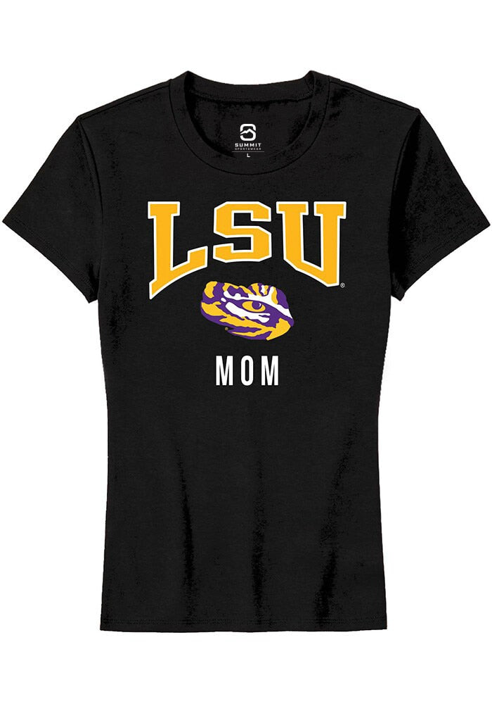 LSU Tigers Womens Black Mom Short Sleeve T-Shirt