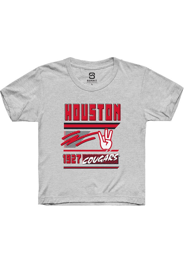 Houston Cougars Youth Ash Retro Short Sleeve T-Shirt