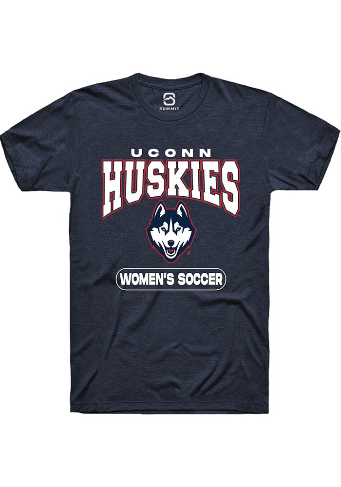 UConn Huskies Unisex Womens Soccer Heather Navy Short Sleeve T-Shirt