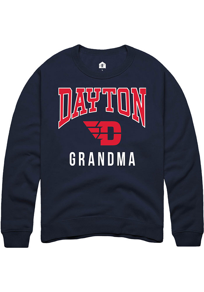 Dayton Flyers Mens Navy Blue Grandma Long Sleeve Crew Sweatshirt