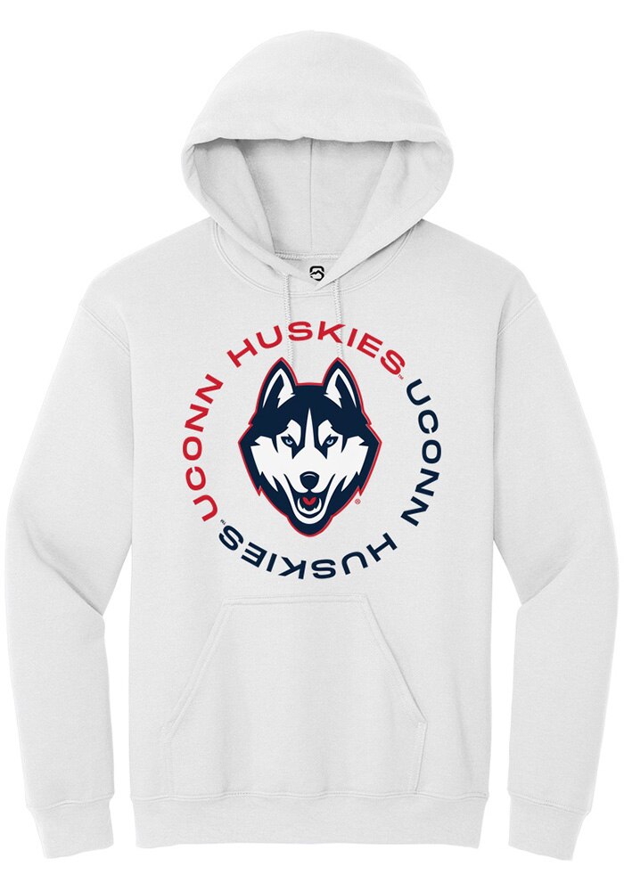 UConn Huskies Unisex Circle White Hoodie