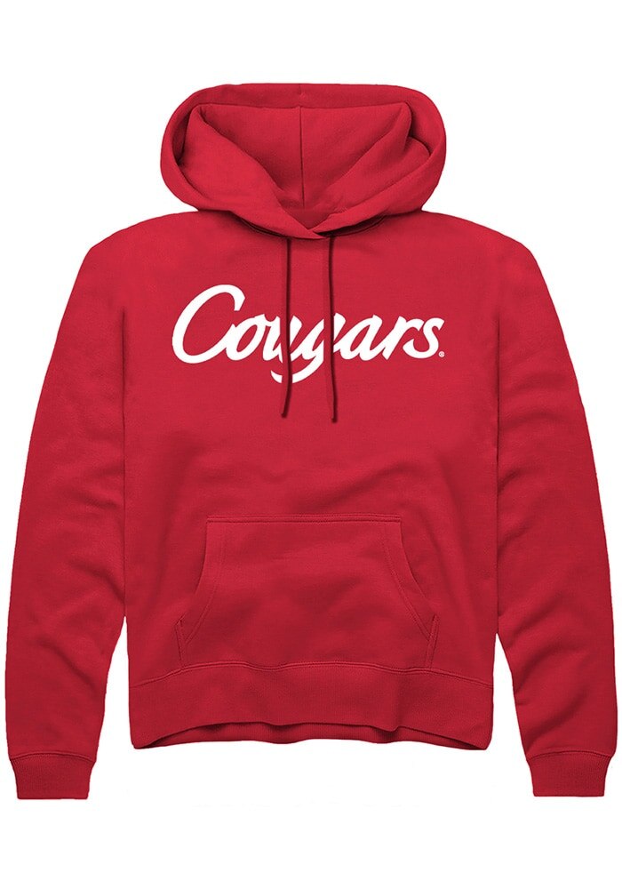 Houston Cougars Mens Red Alternate Logo Long Sleeve Hoodie