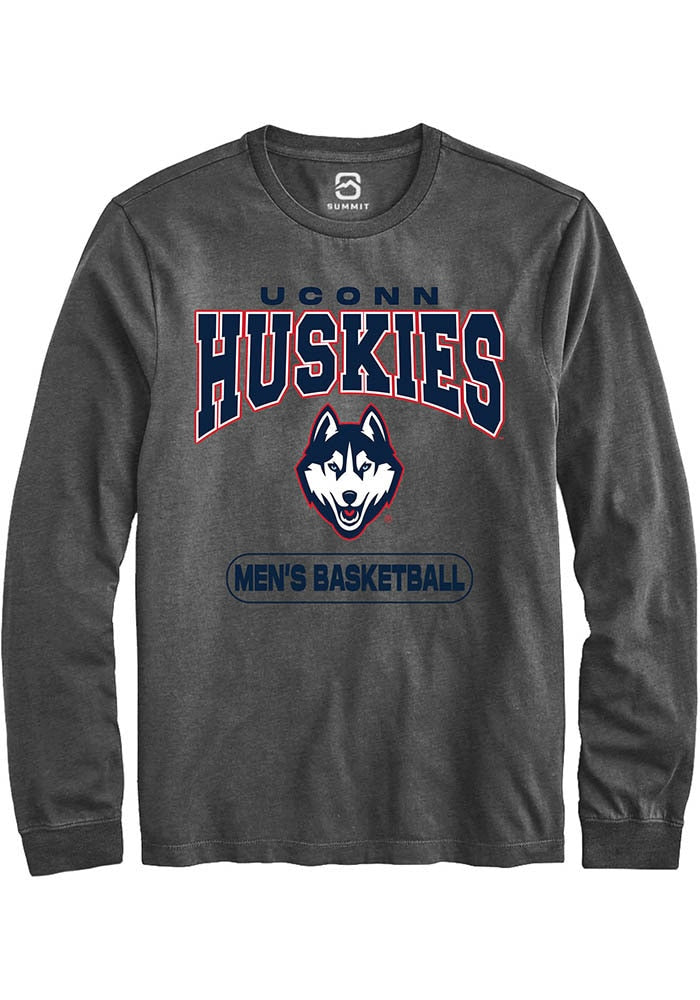 UConn Huskies Unisex Mens Basketball Charcoal Long Sleeve T-Shirt