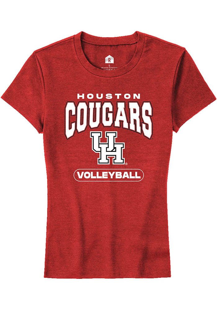 Houston Cougars Womens Red Volleyball Short Sleeve T-Shirt