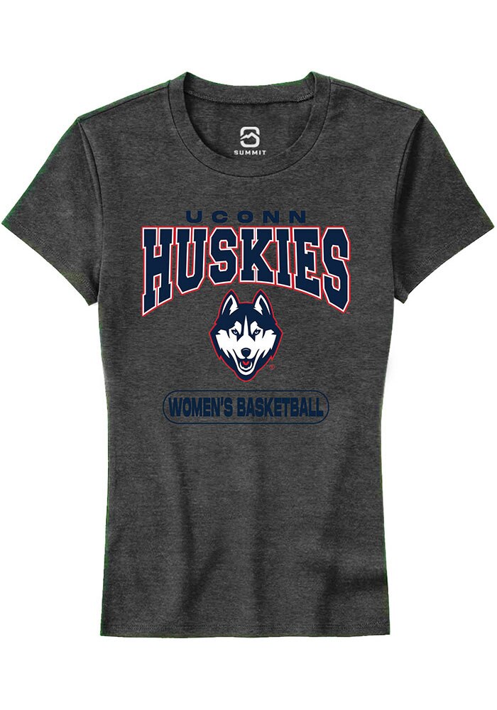 UConn Huskies Womens Womens Basketball Heather Charcoal Short Sleeve T-Shirt