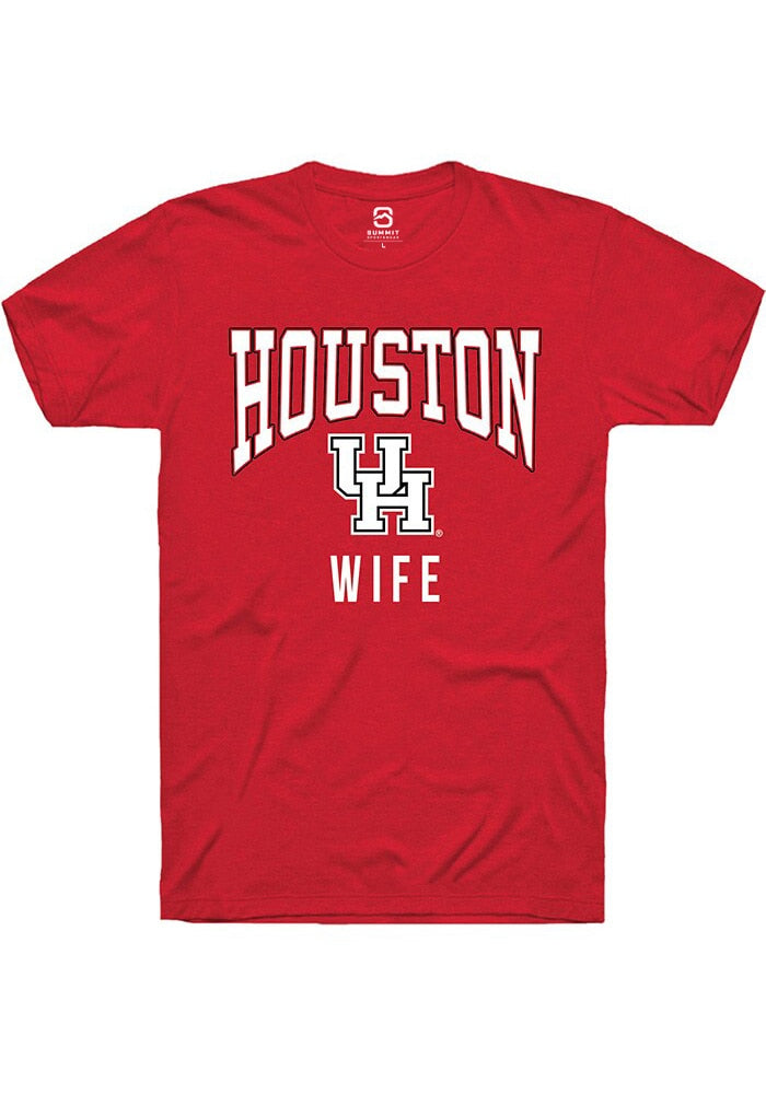 Houston Cougars Red Wife Short Sleeve T-Shirt