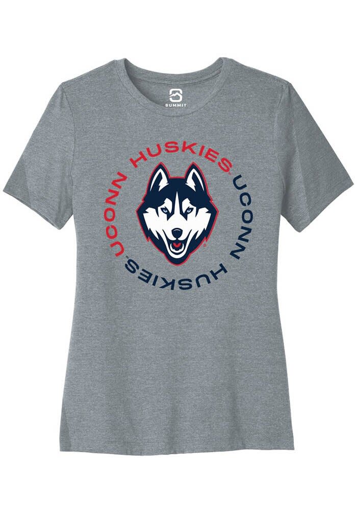 UConn Huskies Womens Circle Heather Grey Short Sleeve T-Shirt