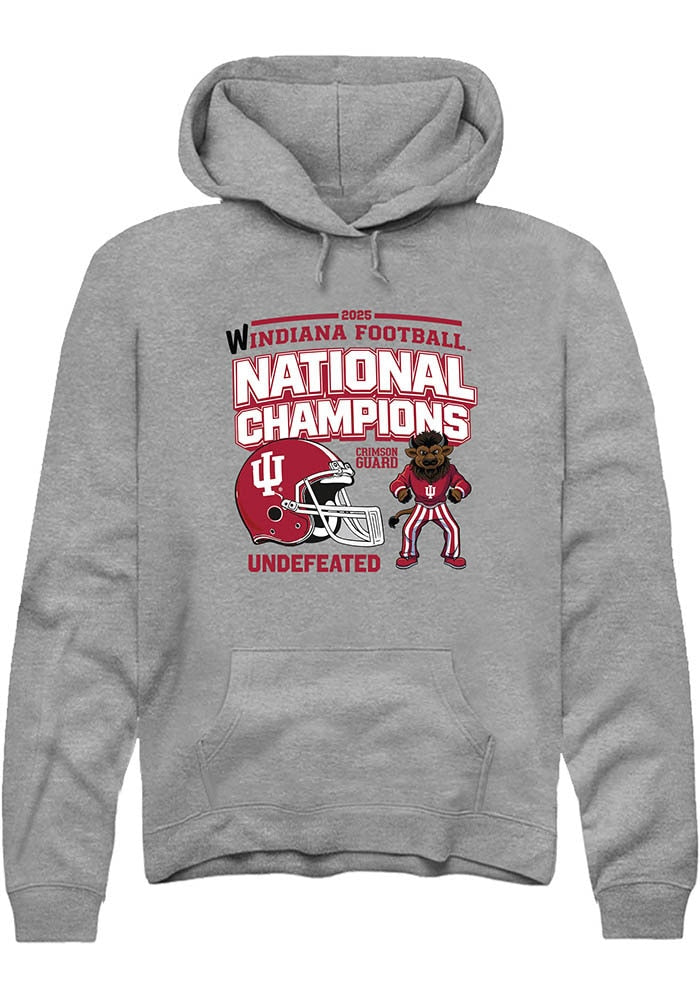 Indiana Hoosiers Unisex Graphite Heather Headlines 2025 National Champions Hoodie