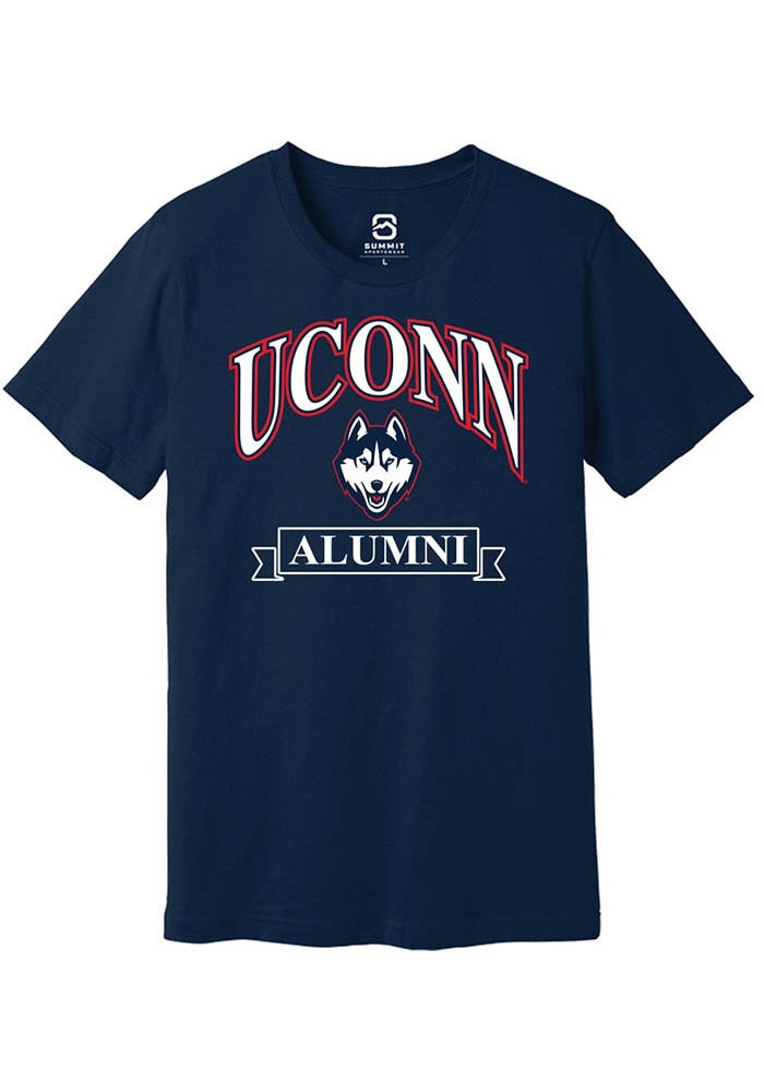 UConn Huskies Unisex Alumni Banner Heather Navy Short Sleeve T-Shirt