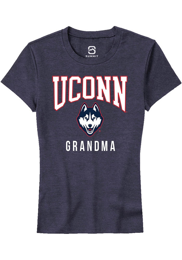 UConn Huskies Womens Grandma Heather Navy Short Sleeve T-Shirt