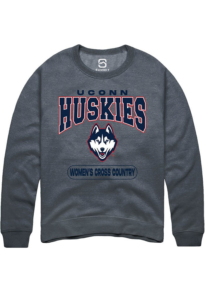 UConn Huskies Unisex Womens Cross Country Charcoal Crew Sweatshirt