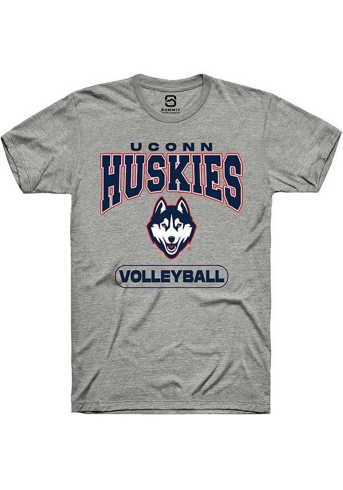 UConn Huskies Unisex Volleyball Heather Grey Short Sleeve T-Shirt