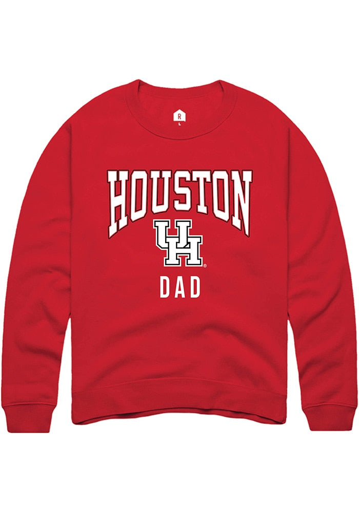 Houston Cougars Mens Red Dad Crew Sweatshirt